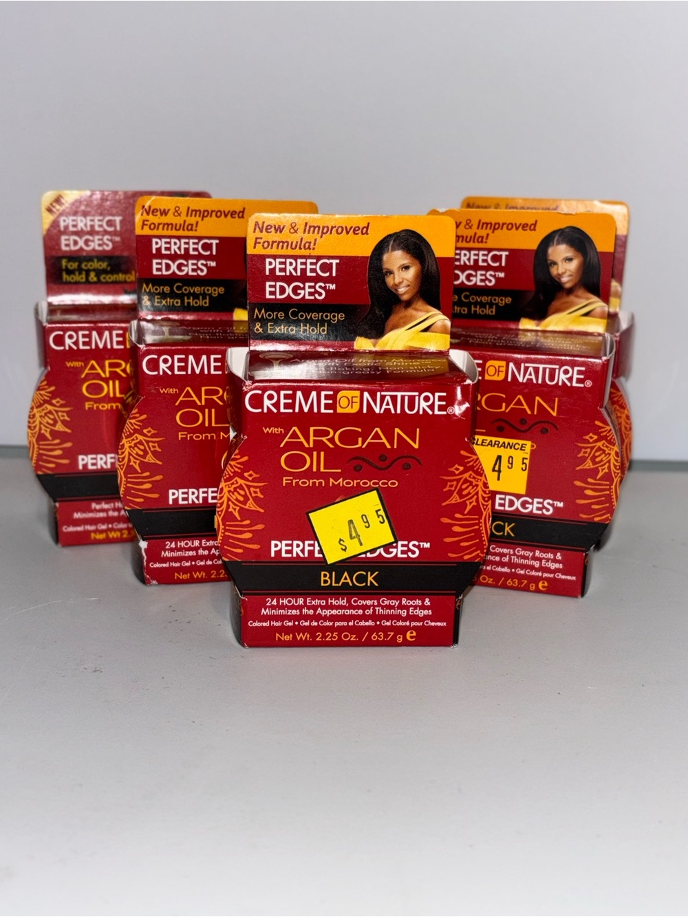 Creme of Nature Argan Oil Perfect Edges Black Gel Lot of 5 Bundle